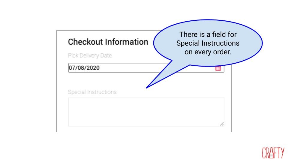 Adding or Updating Special Delivery Instructions